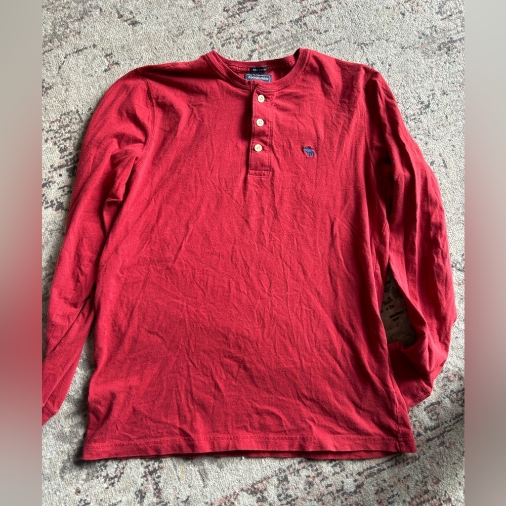 Abercrombie & Fitch Long Sleeve Red Shirt